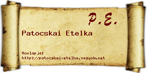 Patocskai Etelka névjegykártya