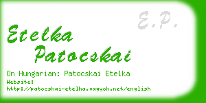 etelka patocskai business card